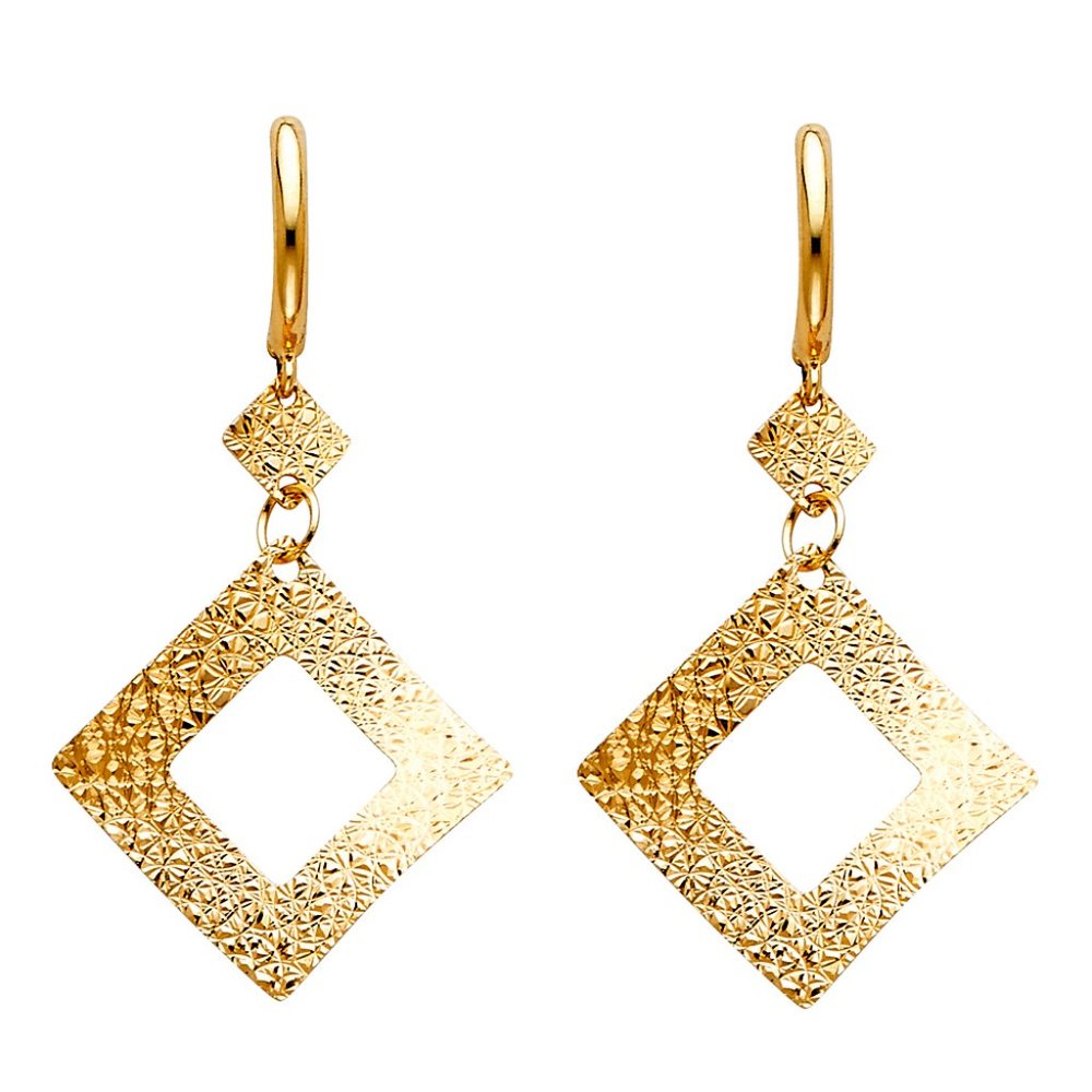 14K Yellow Gold Hanging Earrings for Women